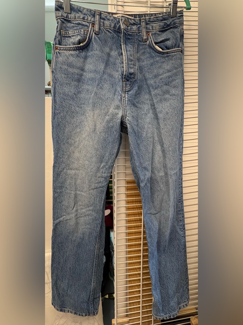Reformation Light Blue Straight Leg Jeans